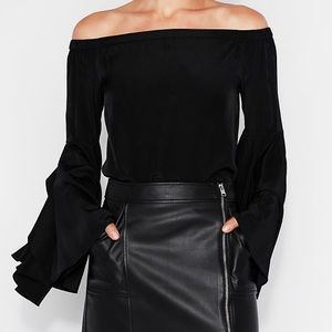 Black off the shoulder blouse